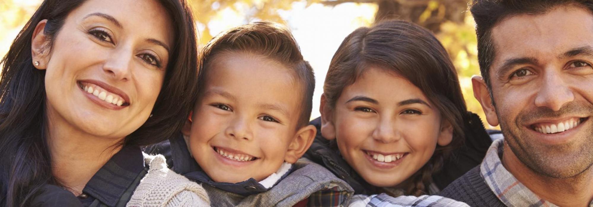 Image of a family of four 